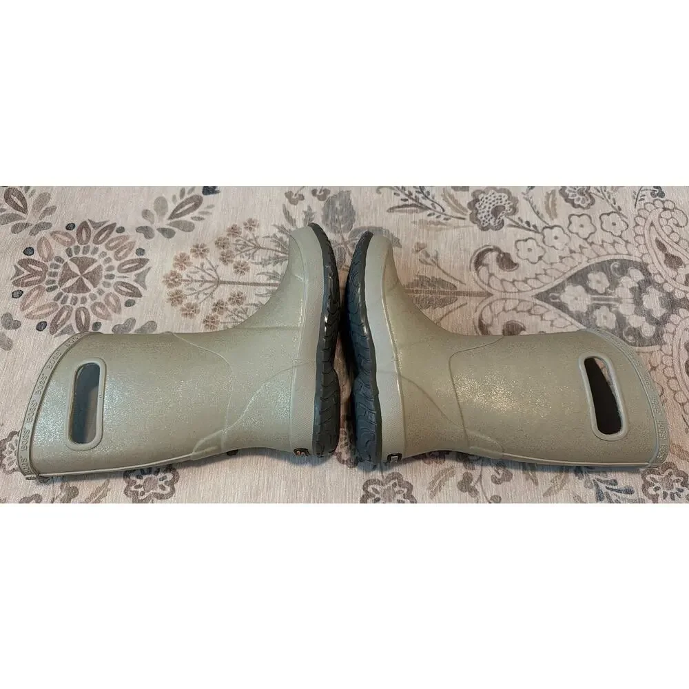 Bogs Kids Rainboot Glitter Silver Waterproof Pull-On Boots Size 1